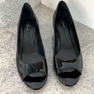 Coke Haan Black Patent Peep Toe Pumps - Size 11B
